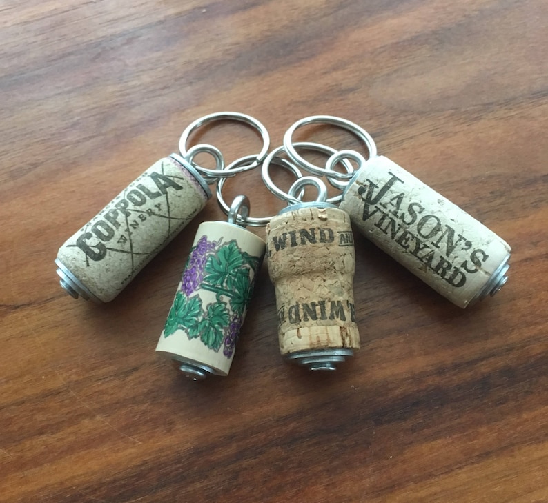 Wine Cork Key Chain Keychain Made With Real Wine Cork. Give One to Your