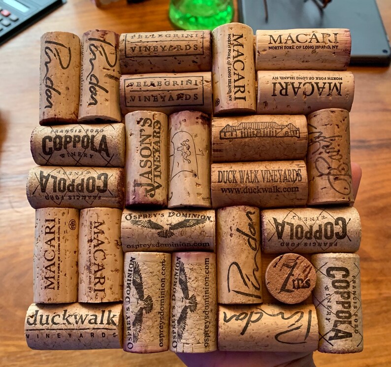 Wine cork trivet hot plate handmade from real wine corks. Etsy