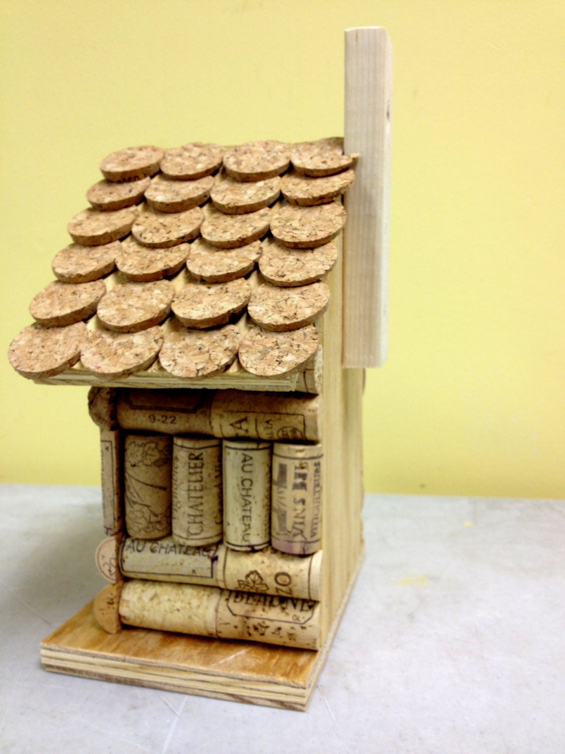 Wine cork and wood birdhouse bird house handmade from real Etsy