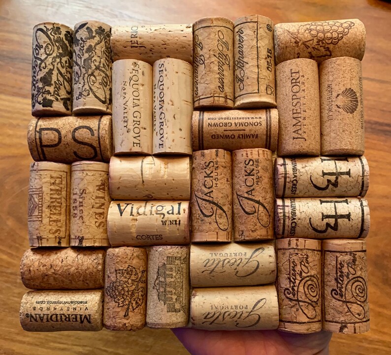 Wine cork trivet hot plate handmade from real wine corks. Etsy