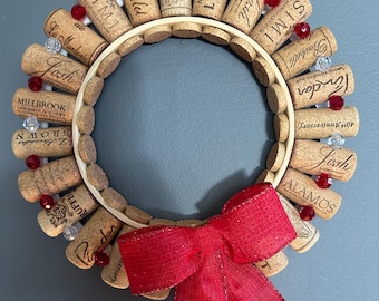 Door, wall, bar wreath.  A wine cork wreath unlike any other.