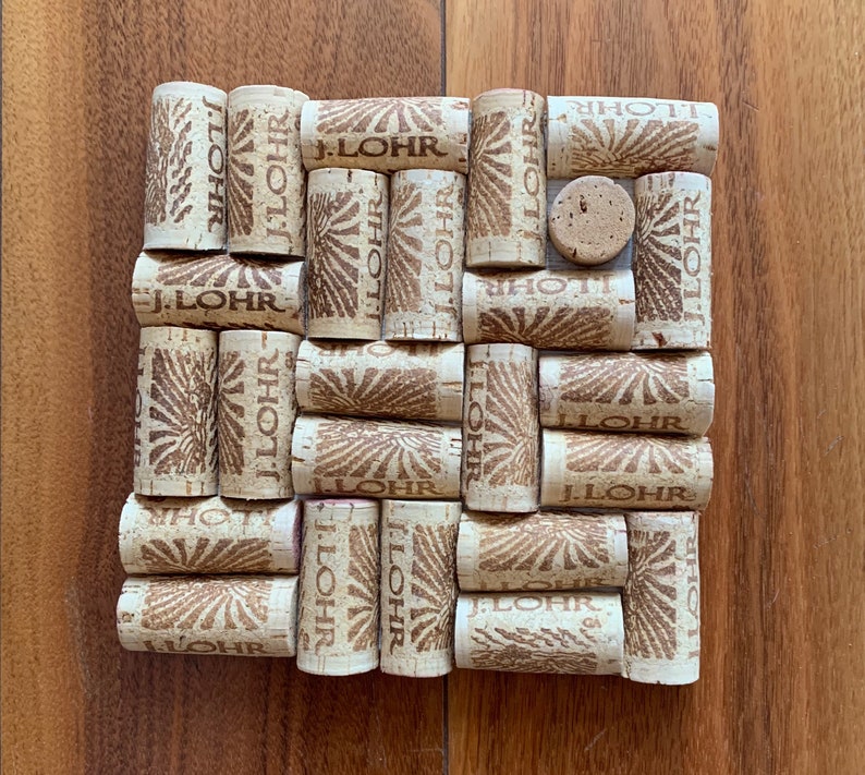 Wine cork trivet hot plate handmade from real wine corks. Etsy