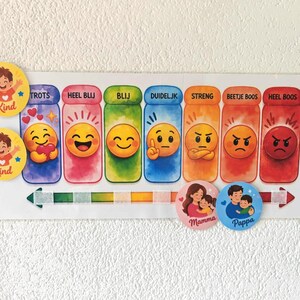 Emotie Meter Kind | Gevoelsmeter Peuter | Emotie Kaart Ouders & Kind | Opvoeding Tool | Printable of Printbaar
