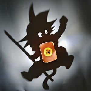 Dragon Ball Goku Shadow Lamp LED | Goku Nattlampa | Anime Rumsinredning | Saiyan Vägglampa |