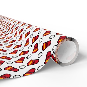 Game Night Wrapping Paper, Red Cups and Ping Pong Balls (Multiple Sizes)