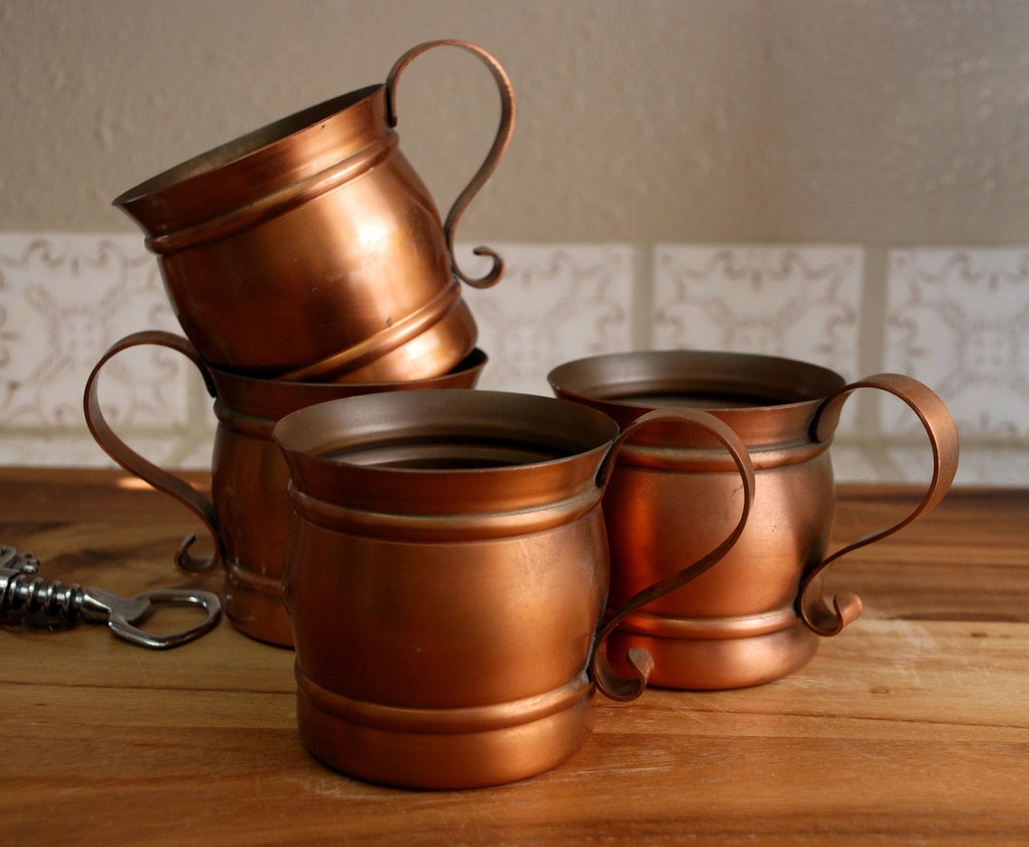 Gregorian Copper mugs set of 4 Etsy