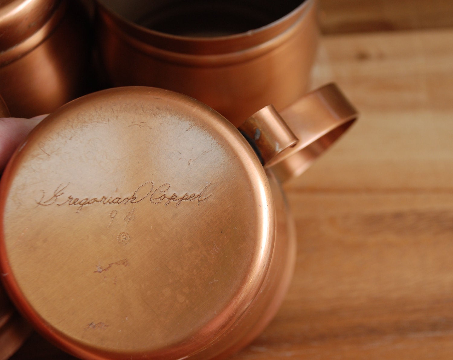 Gregorian Copper mugs set of 4 Etsy