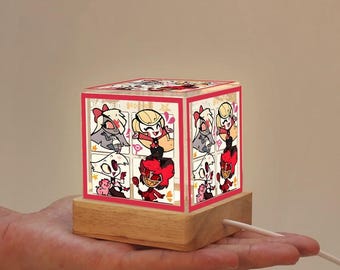 Handmade Hazbin Hotel Night Light, Angel | Charlie | Vaggie Lamp, Desktop Ornament, Gift for Her