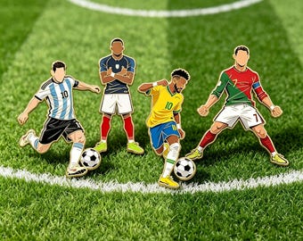 2026 FIFA World Cup Star Player Enamel Pins | Jersey & Backpack Accessories, Party Gifts