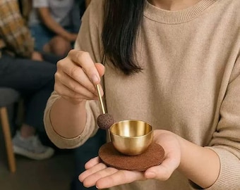 Mini Tibetan Singing Bowl, Hand-Hammered Design, Meditation Bowl, Sound Bowl Chakra Healing, Handcrafted Singing Bowl Set, Spiritual Gift