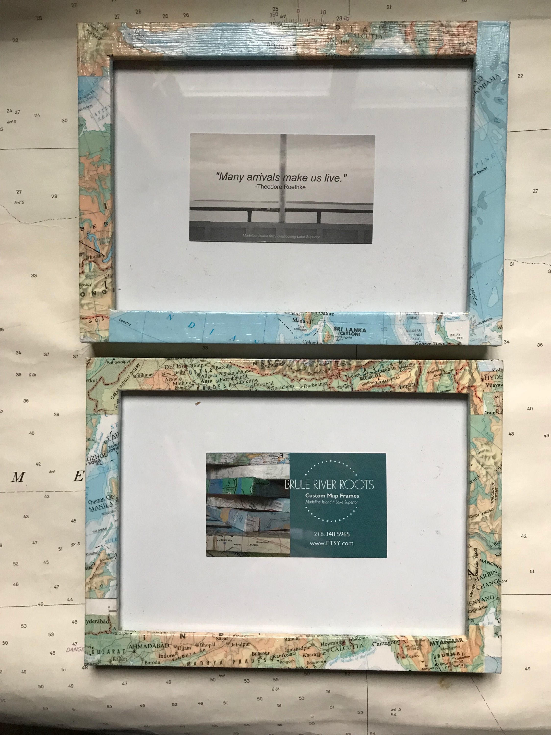 5x7 Custom Map Picture Frame CHOOSE YOUR LOCATION Etsy