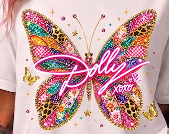 Dolly Parton Butterfly PNG, Patchwork Butterfly PNG, Country Music Shirt Design, Western Cowgirl Sublimation PNG