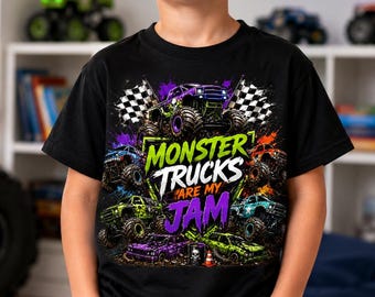 Monster Trucks Are My Jam PNG, Kids Monster Truck Shirt Design, Monster Jam Birthday PNG, Off Road Truck Sublimation