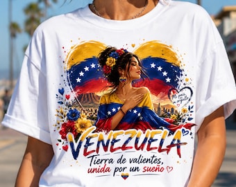 Venezuela PNG, Tierra de Valientes, Unida por un Sueño Sublimation Design