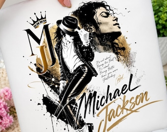 Michael Jackson PNG, King of Pop PNG, Retro 80s Music Shirt Design, Pop Art Digital Download, MJ Fan Gift, Sublimation png