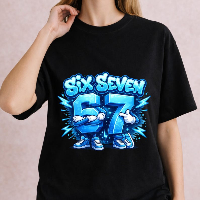 67 birthday design shown on black t-shirt mockup perfect for birthday party shirts and custom gift printin