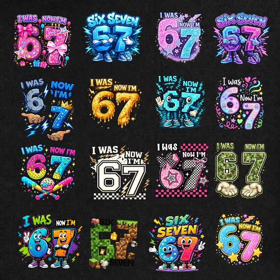 67 PNG SVG Bundle I Roblox PNG | 67 Days Of School | Six Seven Png | Steal A Brainrot Shirt Sublimation