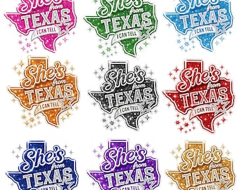 She’s From Texas PNG Bundle | Texas Girl PNG, Western Cowgirl Sublimation, Glitter Texas Shirt Design, Texas Pride PNG