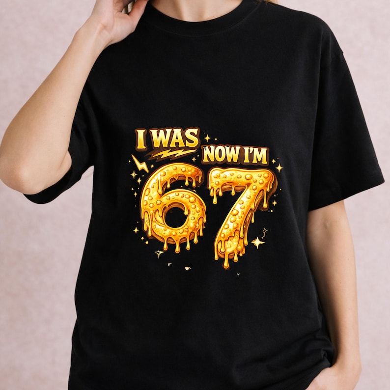 Italian brainrot 67 birthday PNG bundle promotional image featuring 15 designs for t-shirts and sublimation projects