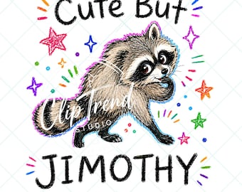 Jimothy Raccoon PNG, Cute But Jimothy Raccoon Shirt Design, Funny Trash Panda PNG, Cute Animal Sublimation, Instant Digital Download