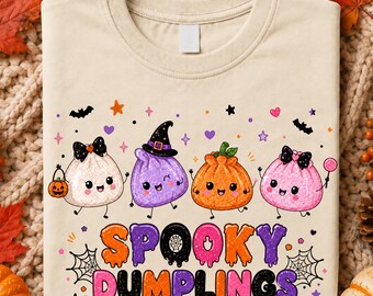 Spooky Dumplings PNG, Cute Halloween Dumplings Shirt Design, Kawaii Dumplings Sublimation, Fall Shirt PNG, Ghost Season Digital Download