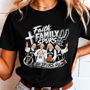 Spurs Nuns PNG | Faith Family 210 Shirt Design | San Antonio Basketball Fan Gift | Catholic Sports PNG Download | Christian Nuns Png