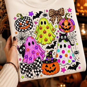 Whimsical Halloween Clipart - Cute Halloween Characters - Pastel Spooky Clipart - Pink Halloween PNG - Girls Halloween PNG
