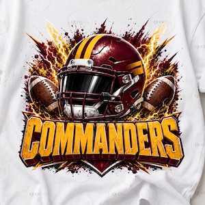 Commanders Football PNG SVG - Football Shirt Design - Sports SVG Clipart - Game Day Design - Instant Download