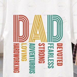 Vintage papa typographie SVG PNG Bundle, conception de chemise père intrépide, cadeau fête des pères