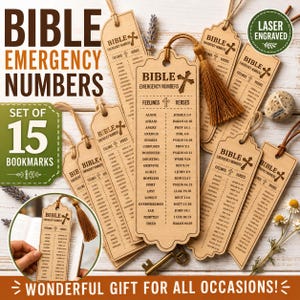 Bibel Notrufzahlen Lesezeichen SVG Bundle PNG, Christliche Hotline Bibelverse, Glaubensschrift Referenz Lesezeichen Digitaler Download