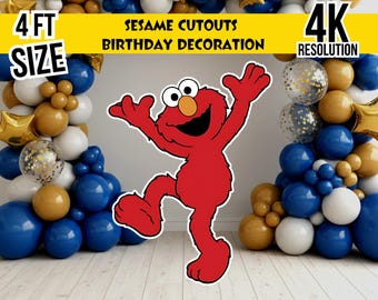 Accessoires de fête à découper Elmo imprimables - Découpes de sésame, décorations d'anniversaire pour enfants, cadeaux Elmo (téléchargements numériques)