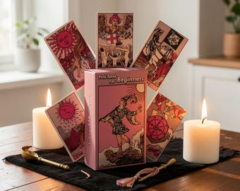 Cartas de tarot rosa pastel para chicas, mazo de tarot espiritual y místico ideal para principiantes.
