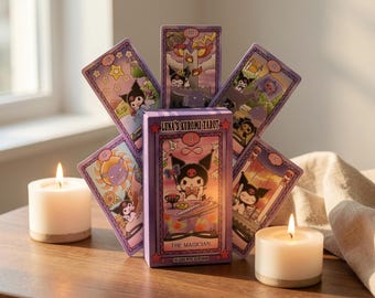 Baraja de Tarot Kuromi de Luna, 78 cartas, Tarot de Adivinación Kawaii Sanrio