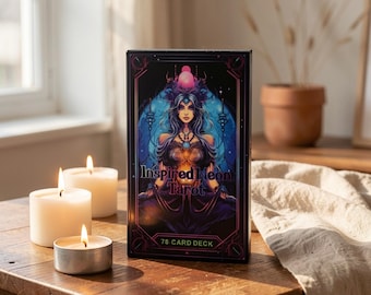 Baraja de tarot neón inspirada en el neón, 78 cartas, cartas de adivinación Rider Waite neón cyberpunk de 10×6 cm.