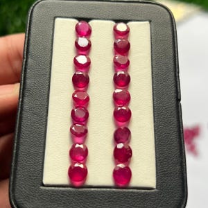 AAA Natural Ruby Glass Filled Faceted 5mm Round | Calibrated Loose Gemstones For Jewelry Making