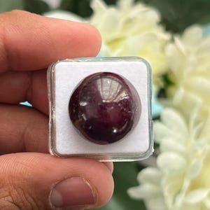 100 % naturlig rubin rund cabochon 20,3 mm slät polerad djupröd rubin lös ädelsten för smyckestillverkning