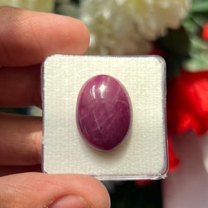 AAA Naturlig Rubin Cabochon 21,7x16 Oval Cabochon Ädelsten | Vackra Sidenlinjer Rubin Lösa Ädelstenar för Smyckestillverkning
