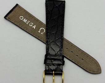NOS Omega Genuine Crocodile Men's Watch 20MM Strap