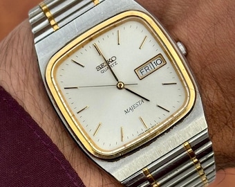 Vintage Seiko Majesta Two Tone Quartz Men's Watch 9533-501A