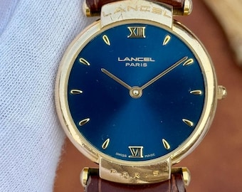 Vintage Lancel Paris Quartz Swiss Made Dress Men's Watch 8602