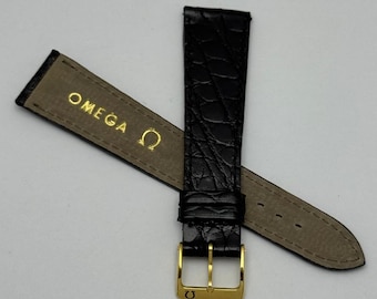 NOS Omega Genuine Crocodile Men's Watch 20MM Strap