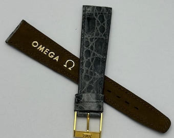 NOS Omega Genuine Crocodile Men's Watch 19MM Strap