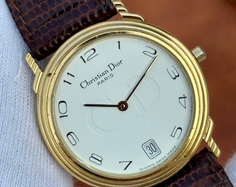 Vintage Christian Dior Paris Quartz Unisex Dress Watch 45.122.3