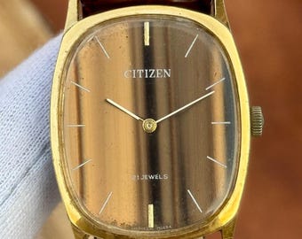 Vintage Citizen Tiger Dial Manual Winding 21 jewels Men's Watch 4-674227 S