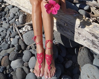 Crochet Barefoot Sandals: Boho Beach Wedding Foot Jewelry