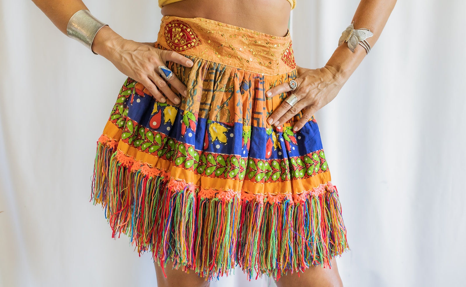 Stunning Hand-Embroidered Boho Skirt