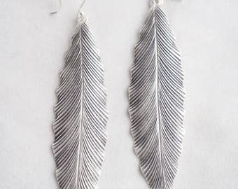 Lange Federohrringe Karen Hill Tribe silber Boho Baumeln