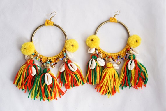 Etsy pom 2024 pom hoop earrings