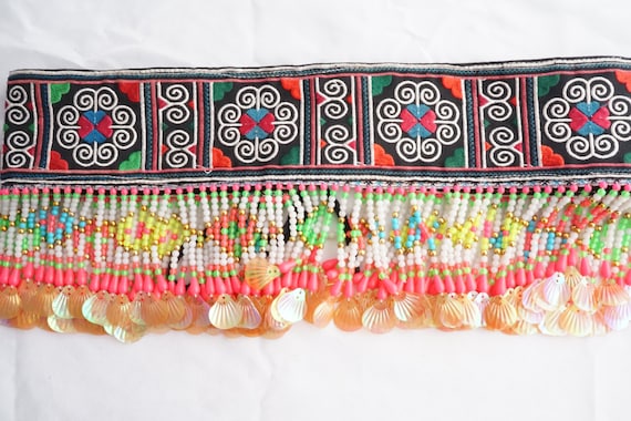 Beaded Tassel Belt: Boho Style Festival Wear Dance Belt  display picture 1