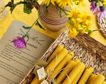 Beeswax Taper Candles Set | Handmade Honeycomb Candles | 100% Natural Beeswax | Eco Friendly Dinner Candles | Gift for Her